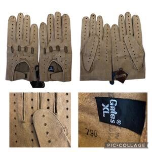 Gates Men's NWT Brown Leather Driving Riding Gloves size XL